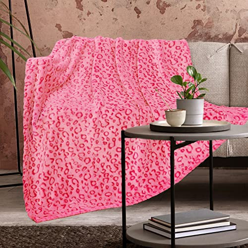 ZHIKU Pink Blanket for Women - Cheetah Print Blanket Pink Gifts for Women Mother Girls Soft Warm Leopard Print Throw Blanket for Birthday Gifts 60x80
