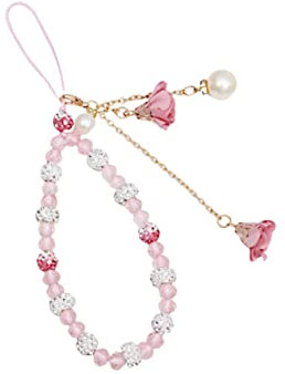 WOONEKY Phone Strap Mit Strassblumen Und Perlenanhänger Farblich Sortiert Leichter Abnehmbarer Handy-lanyard Zur Dekoration Von Smartphone Schlüssel Kamera Und Tablet Modisches Accessoire