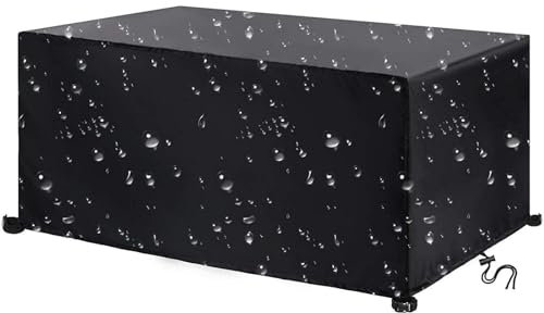 JIAMELUCK Abdeckung Gartenmöbel, 170x115x80cm Wasserdicht UV-Beständiges Schutzhülle Abdeckplane für Gartentische Terrassenmöbel, 420D Oxford Gewebe Schutzhülle für Gartentisch Sitzgruppe