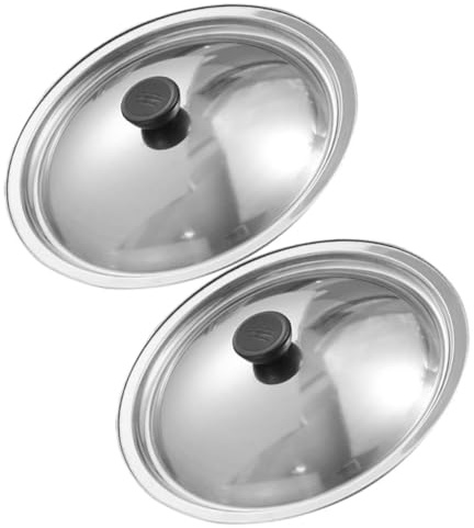 2pcs Versatile Stainless Steel Pot Lid Fry Pan Lid for Cooking Replacement Covers for Skillets and Cookware Kitchen Accessory for Efficient Cooking
