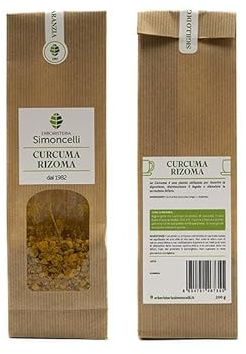 Tisana Curcuma Rizoma 200 grammi - Erboristeria Simoncelli - Infuso Detox con Rizoma di Curcuma per la Salute del Fegato e la Secrezione Biliare