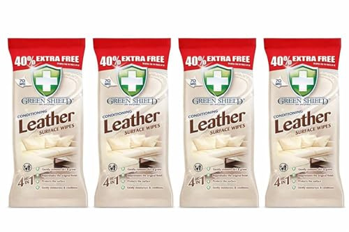 4-in-1 Leather Surface Wipes (70×4) (280 Wipes) | Fresh Scented Leather Wipes Removes Dirt with Protecting the Surface | Multi-purpose Use