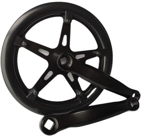 Skdvy Guarnitura Bici,Guarnitura Perno Quadro Pieghevole PIAPPO PULPOP PULPOP PLANPOP 152 Maniglia in Acciaio a forgiatura a Freddo 46T Copertura Singola Dente Disco Quadrato Disco Quadrato