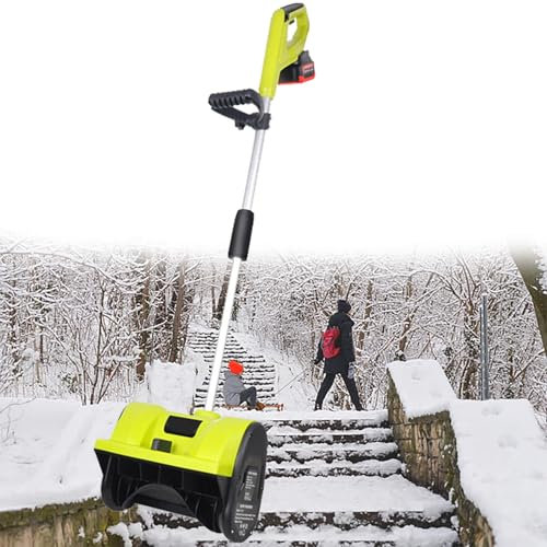 GESAIDES Electric Snow Shovel, 32cm Snow Shovel, Snow Blower with Adjustable Front Handle, for Patio Deck Driveway(2 Battery)