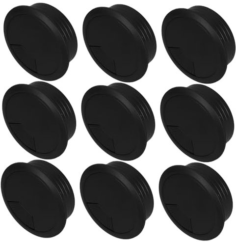 PLAFOPE 9pcs Desk Hole Grommet Plastic Cable Cover for Office Desk Table Workbench Cord Organizer Wire Grommets