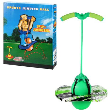 XGOPTS Pogo Stick für Kinder Pogo Jumper Spiele ab 3 4 5 6 7 8Jahre Spielzeug für Draußen Mädchen Bouncing Pop Ball Lustige Spiele Kinder Geschenke Spielzeug Draußen belastbar bis 100KG Grün