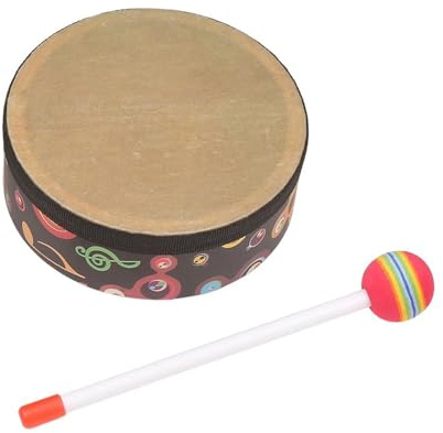 Mtlavish Hand Orff Music Percussion Instrument Tragbares 8 Zoll Trommel mit Drumstick für und Erwachsene Langlebige Konstruktion Umweltfreundliches Material Vielseitige Spielbarkeit für Rhythmus Lerne