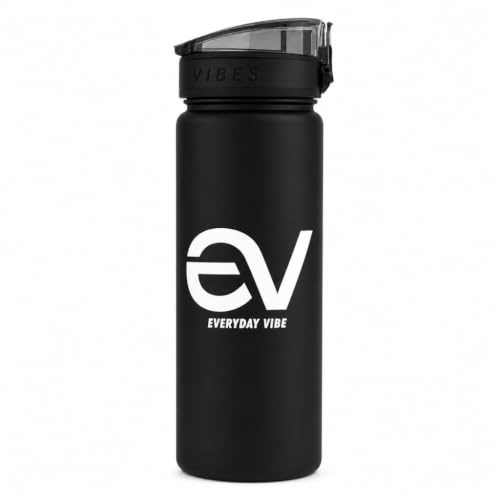 Everyday Vibe Aqua lok Sport-Trinkflasche 750 ml – BPA-freie Tritan-Flasche mit Sicherem Klappdeckel – Leicht, Auslaufsicher & Robust – Für Sport, Büro, Schule & Unterwegs – Schwarz