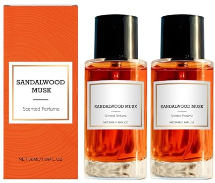 Sandalwood Musk Parfum, Sandelholz Ätherisches Öl, Duft Parfum Sandalwood Perfume Herren & Damen Bodyspray Parfümöl Eau de Toilette Spray (50ml, 2Pcs)