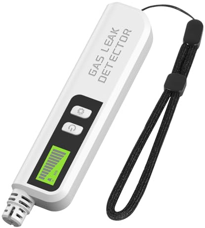 Ruaizel Rilevatore Gas e Monossido di Carbonio, Rilevatore Metano per GPL/Gas Naturale/Carbone, Monitor di Metano e Propano Butano, Portatile con Display LCD (bianco)