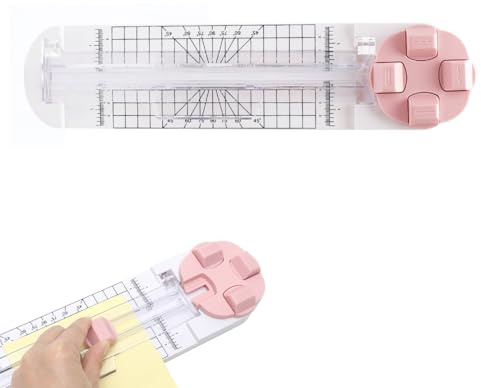 LOMUG Cortador de papel A4, 4 en 1, máquina de cortar papel manual con cuchillas de esfera ranuradas perforadas rectas onduladas, cortadora para etiquetas de papel, fotos, papel para manualidades