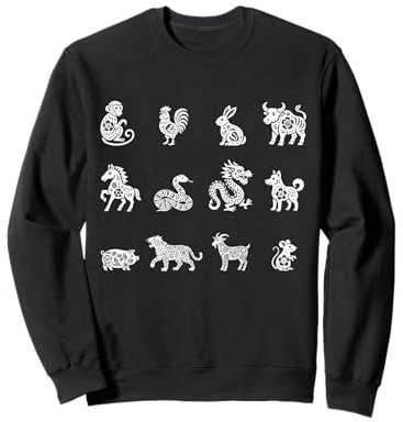Signes lunaires Animaux du Zodiaque Chinois Nouvel an Chinois Sweatshirt