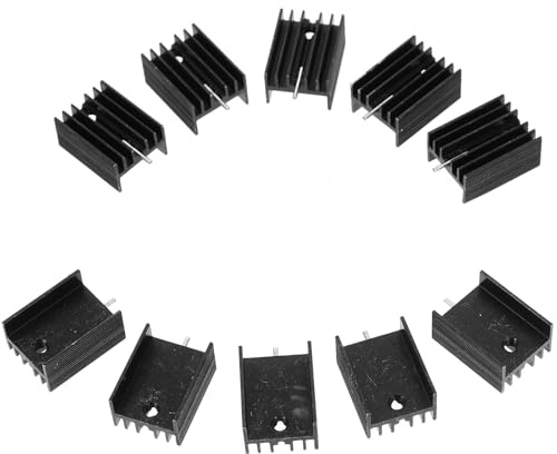 HEALSOPTHY 10 Stück Aluminium Kühlkörper To 220 20x15x10mm für Hochleistungstransistoren Metall Kühlrippen Wärmeleitfähige Kühlmodule für Elektronische Komponenten