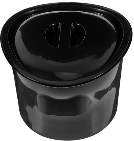 INOOMP Cubo de Orina Portátil para Ancianos con Tapa, Urinario de Plástico Negro para Pacientes, Escupidera Adultos, Accesorio de Cuidado Sanitario para Hogar y Hospital