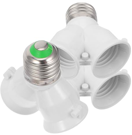 HAPINARY Adaptador Convertidor en Forma Resistente al Fuego Calor de Portalámparas E27 a Doble E27 Enchufe 3 Unidades