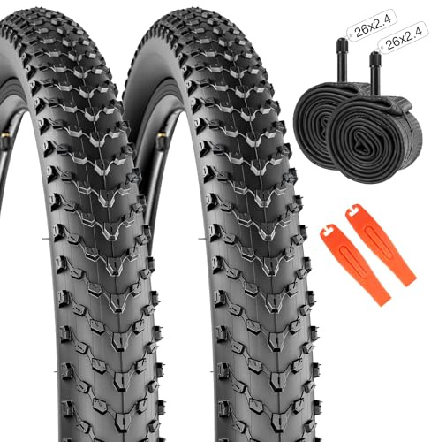 Pneu VTT 2.4 avec Chambre à Air et Démonte-Pneu, Tailles 20/24/26/27,5/29 Pouces