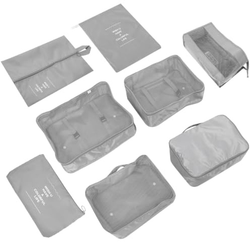 HYTROVE Cubos de Embalaje para Viaje 8 Piezas Resistentes a Deformación Tejido Organizador de Bolsas para Ropa y Accesorios en Vacaciones
