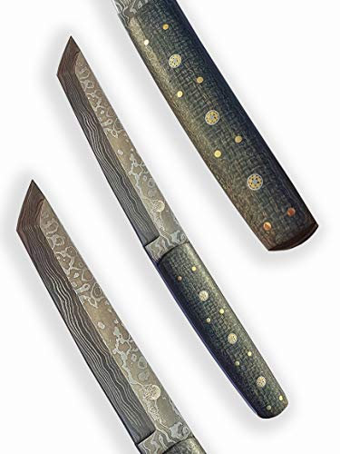 Valhalla Dellinger DDMC12 Couteau à lame Tanto, jute de Damas