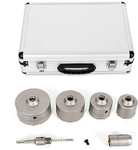 Berkalash - Set di 6 seghe a tazza per calcestruzzo, per trapano a muro, per cemento e mattoni, diametro 40/68/80/100/120 mm