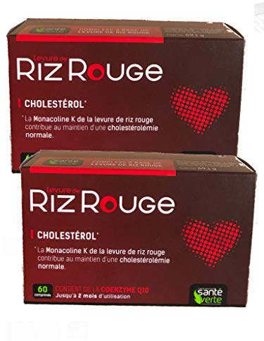 SANTE VERTE LEVURE DE RIZ ROUGE + formule renforcee 60cps - Lot de 2 Boites de 60 Comprimés
