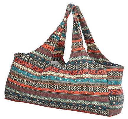 EBTOOLS Yoga-Tasche, Segeltuch-Yoga-Umhängetasche mit Taschen, Große Kapazität, Yoga-Tasche, Yoga-Mattentasche, Einkaufstasche, Multifunktions-Sporttasche für Yoga, Schwimmen, Urlaub, Tanz, Bunt