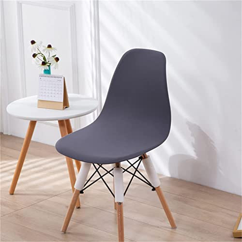 FANSU Einfarbig Stuhlhussen 1/2/4/6er Set Schalenstuhl Bezug Strech Stuhlbezug Esszimmerstühle Bezug Moderne Waschbar Abnehmbar Küchenstühle Husse für Wohnzimmer Büro (Dunkelgrau,6 Stück)
