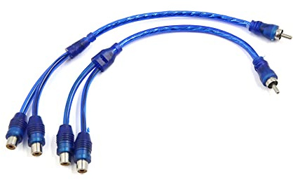 A ABSOPRO Maschio a 2 Femmina RCA Auto Amplificatore Splitter Adattatore Cavo (Set 2)