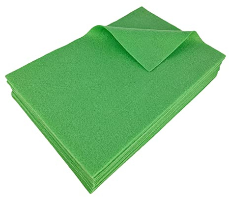Jtnohx Tessuto in Feltro Colorato, Fogli di Feltro Morbido per L'artigianato 1,4 mm, Pannolenci Colorati Morbido per Cucito Fai Da Te 20x30cm (Verde Chiaro)