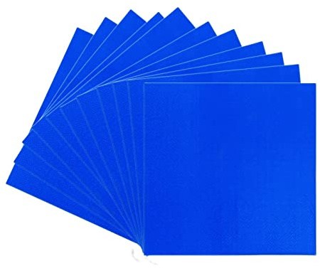 Blaue Servietten, Einweg-Papierservietten, 33 cm, 20 Stück, 2-lagig, einfarbig, Party-Papierservietten, Servietten, Abendessen, Cocktailservietten, Bar-Servietten für Caddy, Geburtstagsfeiern