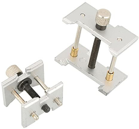 Support de Mouvement de Montre, Étau de Support de Boîtier de Mouvement Réglable 2 en 1 Kit de Réparation de Boîtier de Montre pour Horloger(2 Tailles, Argent)