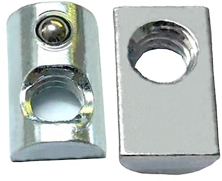 Axageid 20 Packs 1/4-20 Threaded Steel Roll in T-Nut with Ball Spring, T Slot Accessories for Aluminum Extrusion Profile Rail