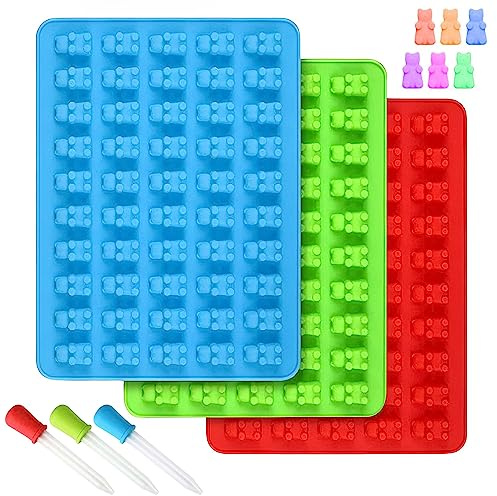 3 Stück Gummibärchen Form,Bonbon Formen Silikon mit 3 Pipetten,Gummibärchen Formen,Süßigkeiten-Silikonformen Gummibärchen Selber Machen Set,für Süßigkeiten,Gelee,Schokolade | Gummibärchen Formen,Süßigkeiten-Silikonformen Gummibärchen Selber Machen Set,für Süßigkeiten,Gelee,Schokolade