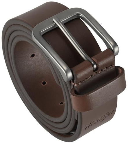 Wrangler Men’s Full Grain Genuine Leather 35 mm Casual Belt for Jeans, Khakis (Light Brown 36)