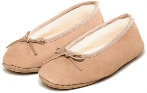 kitz-pichler Zapatillas de estar por casa de piel de cordero Sabrina para mujer, con forro de piel de cordero auténtico, suela de piel de cordero acogedora, zapatillas cálidas de piel de cordero,