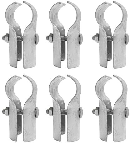 Kettenglied-Zaun-Endschiene, T-Klemmen, Paneel-T-Klemmen für 3,5 cm Außendurchmesser-Rohr, Zaunhalterung für T-Klemmen in Rohrzaunverstärkung, Schrauben und Muttern im Lieferumfang enthalten