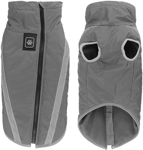 Idepet Abrigo Impermeable para Perros Chaqueta cálida de Invierno,Ropa para Mascotas a Prueba Viento Chaqueta para Perros Traje para Perros pequeños medianos Grandes con Orificio para el arnés XL-6XL
