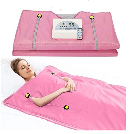 Kit de sauna Couverture de Sauna chauffante for le corps amincissant la couverture de Sauna pondérée infrarouge numérique professionnelle de 2 zones for la perte de poids de femmes Chauffe-sauna pour