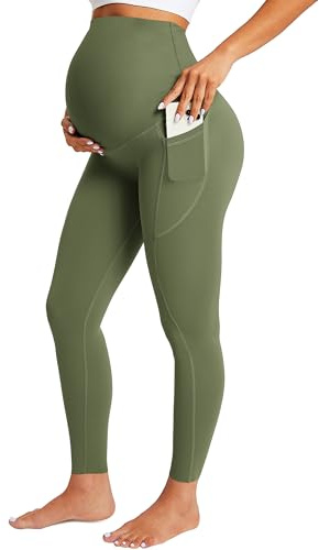 BAYDI Nudi High Waist Umstandsleggings Damen | Blickdicht, Weich und Elastisch, Lange Schwangerschaftshose, Praktische Taschen, Alltag, Freizeit und Zuhause