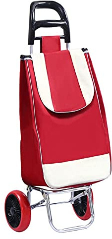 DAQERHSH Shopping Cart Folding Shopping Trolley with 2 Wheels Detachable Bag Shopping Cart On Wheels Large and Lightweight Utility Diagonal Package Folding Hand Truck (Color : 4)