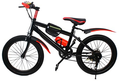 jiumxliu Bicicletta da 20 pollici, 7 marce, per bambini, per mountain bike, per ragazzi, ragazze, colore rosso