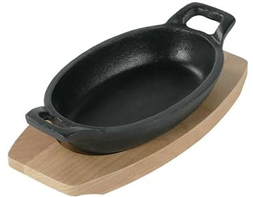 FREYERSBACHER Casseruola in Ghisa Smaltata 14 x 9 cm Ovale con Manici Corti, Padella Antiaderente con Rivestimento Smaltato, Padella a Induzione per Uso Interno ed Esterno Fornelli Forno Griglia BBQ