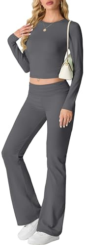 IWOLLENCE Completo Due Pezzi da Donna, Set da 2 Pezzi da Casa per Donna UK, Completo abbinato Y2K, Set da Palestra, Abbigliamento da Casa, Tuta da Palestra Set Completo, Completo abbinato Y2K, Set da