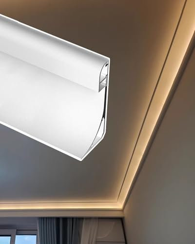 Moderne Deckenverkleidung, dekorative Kronenleiste mit LED-Streifen, Diffusorschiene, Innenbeleuchtung, Kanalabdeckung für Schlafzimmer, 11,5 m, Kronenleiste