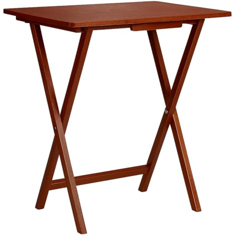 RANRHA Folding Wooden Table – Compact Multipurpose Tray Table for Home, Balcony, or Bedroom – Solid Wood Construction, Lightweight & Portable (Brown)