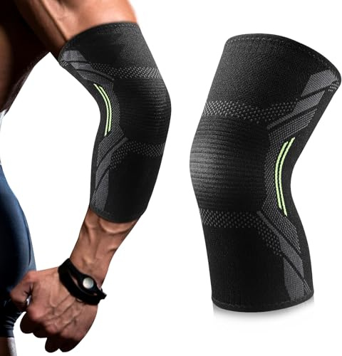GlasFlength Ellenbogenbandage 1 Stück, Tennisarm Bandage für Damen Herren Ellenbogenschoner für Links/Rechts Kompression Ellbogenschoner für Sport Golferarm Sehnenentzündung (Schwarz, S)