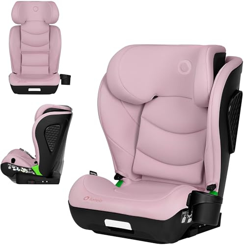 LIONELO Seggiolino Auto per Bambini NEAL I-SIZE Gruppo 2 3, da 100 a 150 cm Da circa 3 a 12 anni Montaggio ISOFIX o Cinture Poggiatesta regolabile Protezione laterale Braccioli, R129 (Rosa)