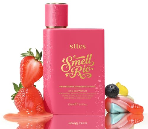 Sttes Smell Rio Perfume 606# (Pressable Strawberry Gummies) Hair Perfume for Women – Long-Lasting Strawberry, Candy, Vanilla & Marshmallow Gourmand Fragrance Eau de Parfum 100ml (3.4 fl oz)