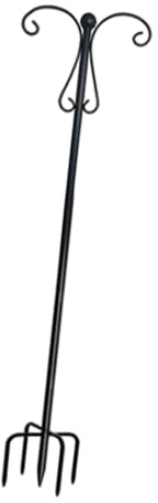 Gralara Crochet de Jardin Double en métal pour Panier de Fleurs, Lampes solaires, pour Jardin, terrasse ou extérieur, 193 Cm