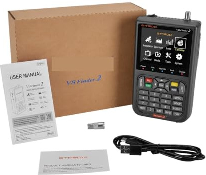 V8 Finder 2 DVB-S2 1080P Buscador de TV por satélite Digital FTA DVB-S/S2/ S2X Detector señal Receptor Pantalla LCD for Ajustar la Sat