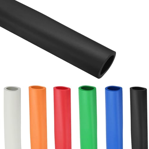 Schaumstoffschläuche für Griffstütze, 1.0m Rohrisolierung Schaumstoff, ID 18 22 25 28 32 mm Schaumstoffschlauch für Griffgriffstütze, Fitnessgeräte Dicke 5 mm(Schwarz,ID 32mm)
